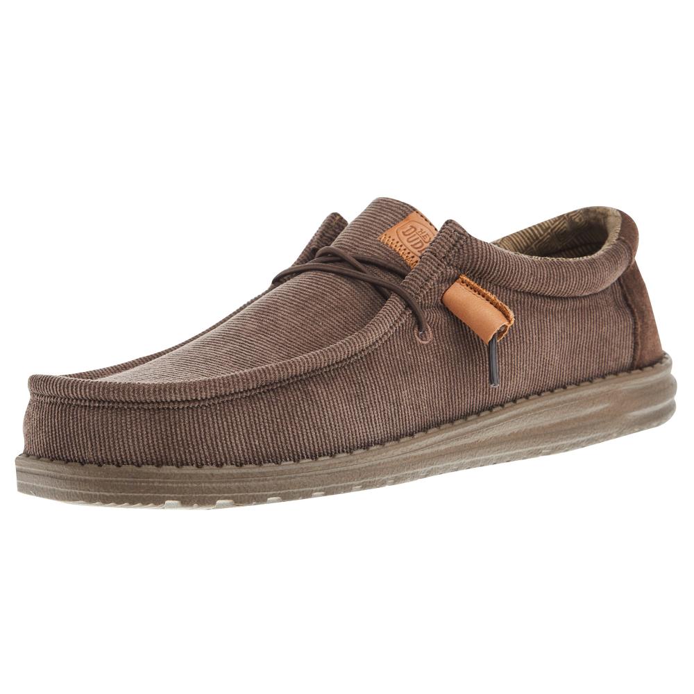 Hey Dude Men's Wally Corduroy Chocolate Casual Shoe