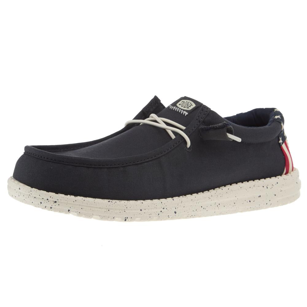 Hey Dude Mens Wally Americana White Casual Shoe