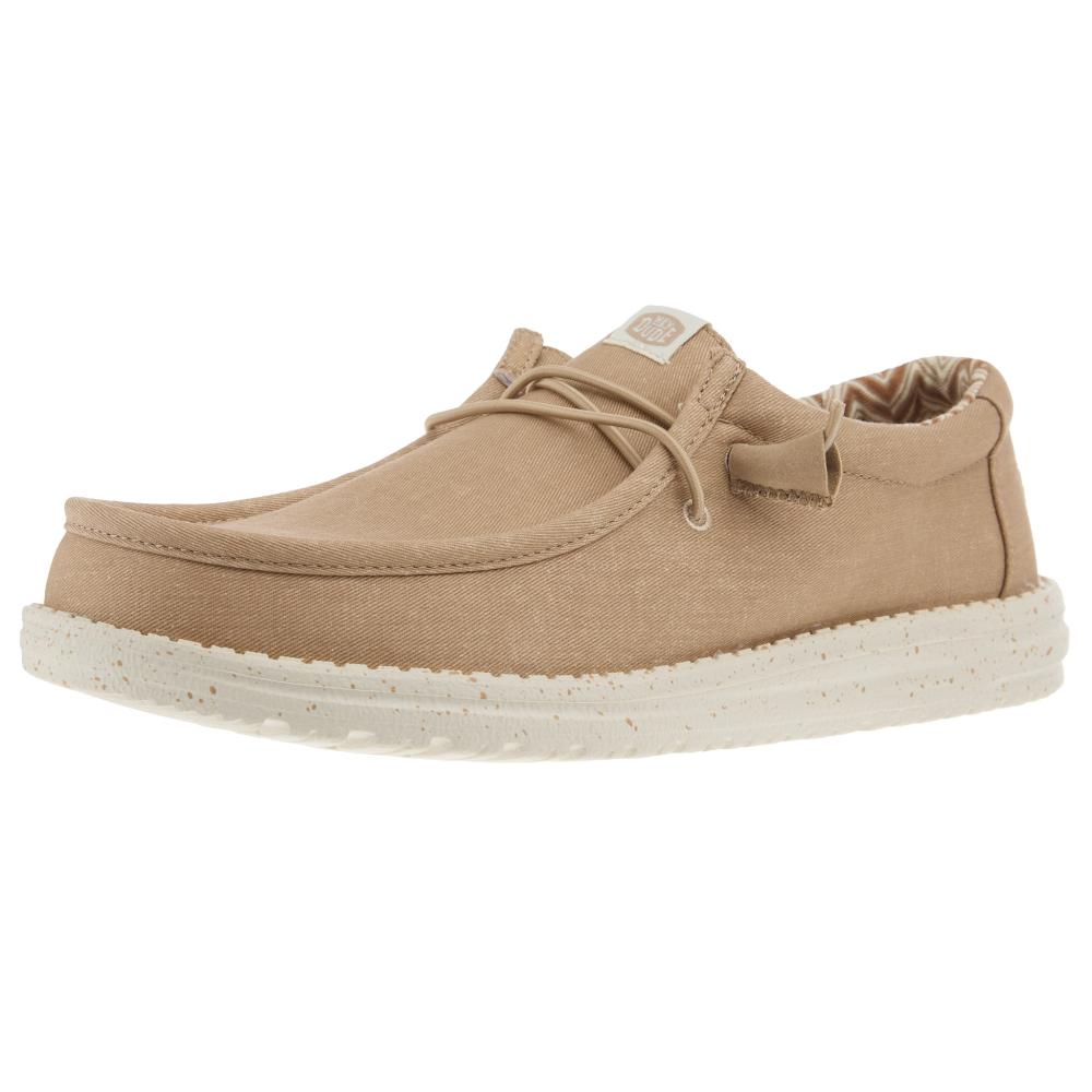 Hey Dude Mens Wally Canvas Tan Casual Shoe