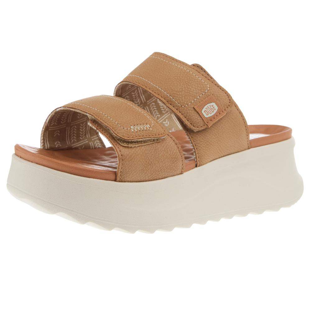 Hey Dude Womens Delray Slide Tan Sandal