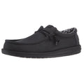 Hey Dude Men's Wally Canvas Black On Black Casual Shoe