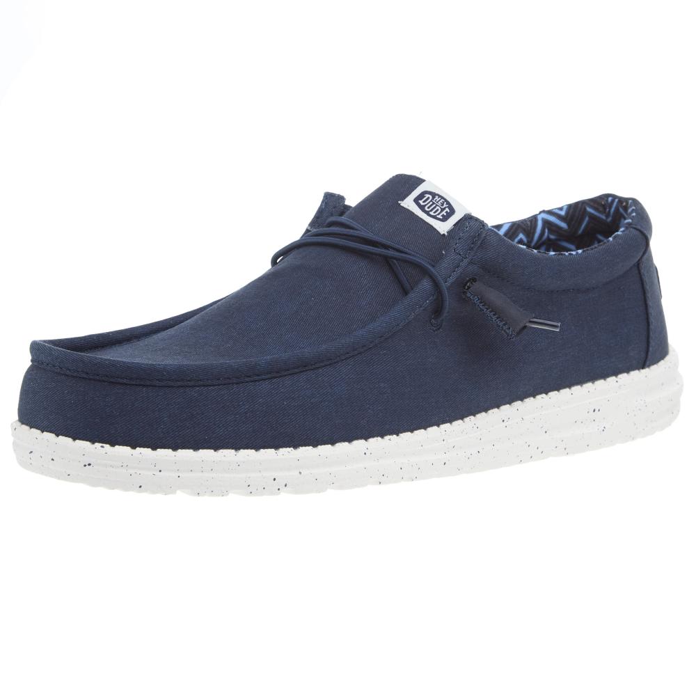 Hey Dude Men's Wally Navy Canvas Casual Shoe
