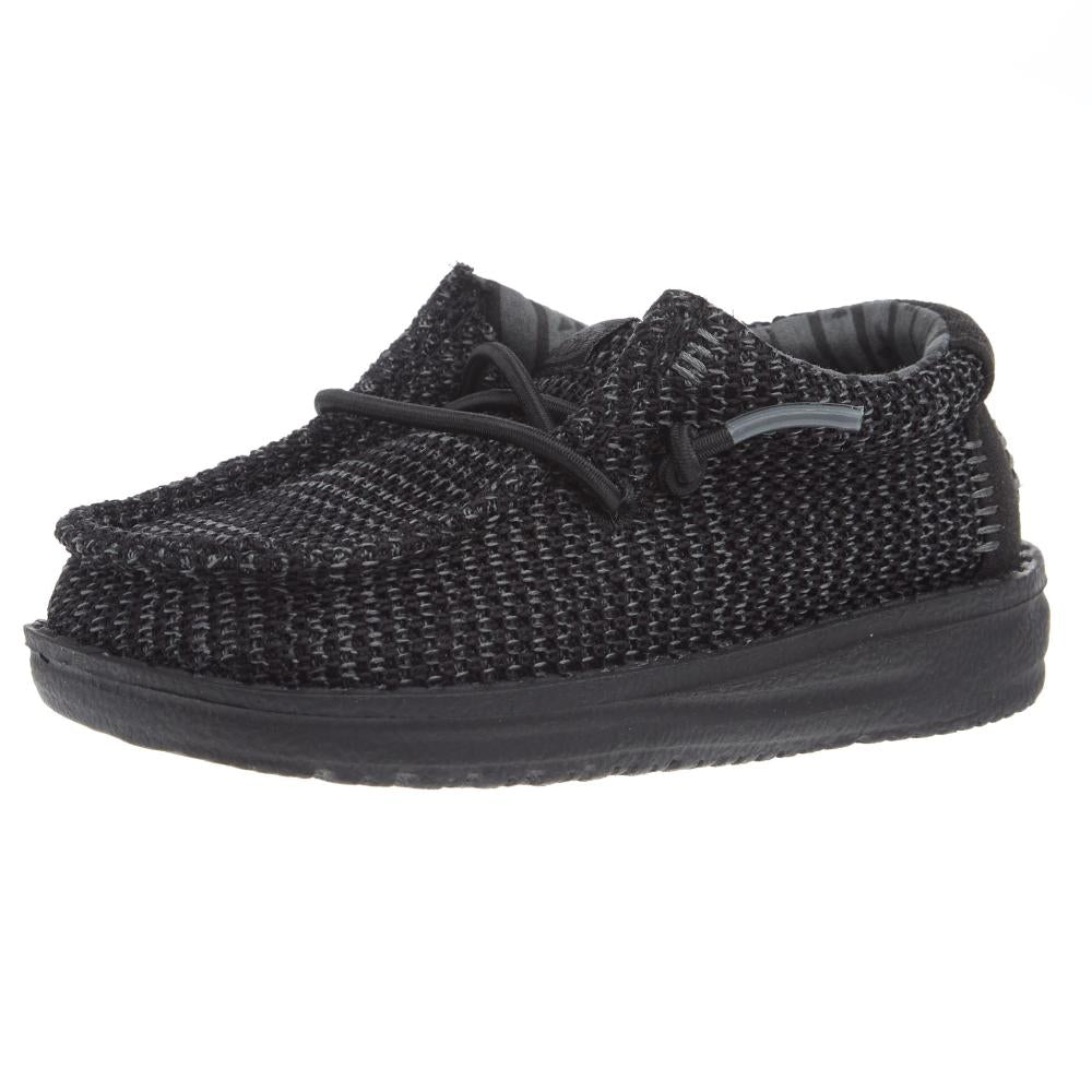 Hey Dude Wally Toddler Stretch Mesh Black on Black