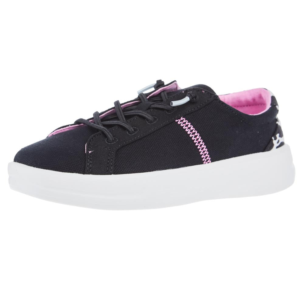 Hey Dude Youth Karina Sparkle Black Cow Casual Shoe