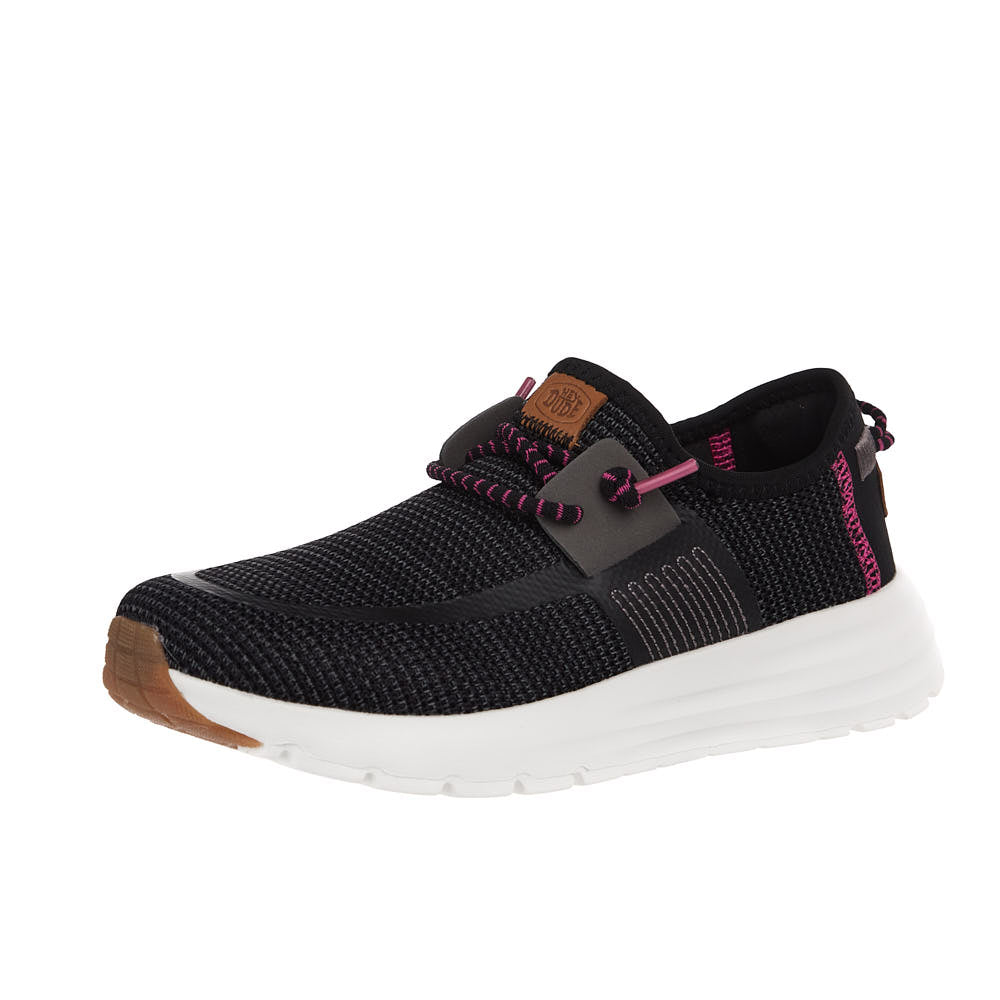 Hey Dude Women's Sirocco Stretch Sox Black Onyx/Pink