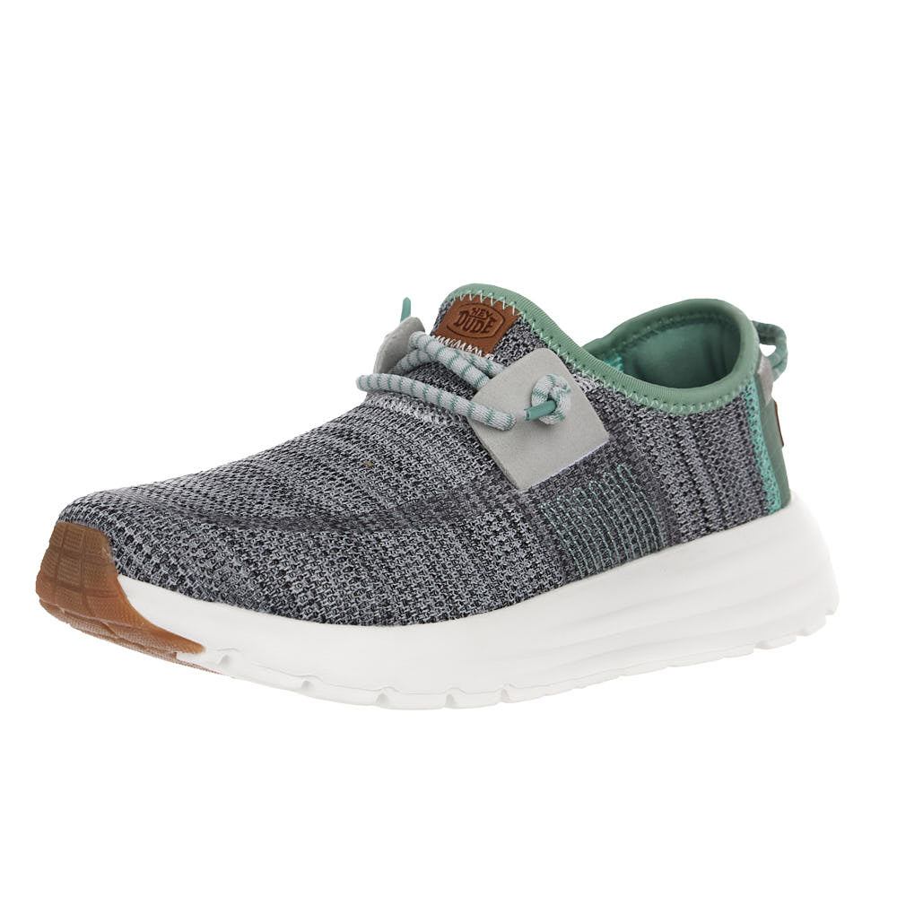 Hey Dude Women's Sirocco Stretch Sox Grey With Granite Green