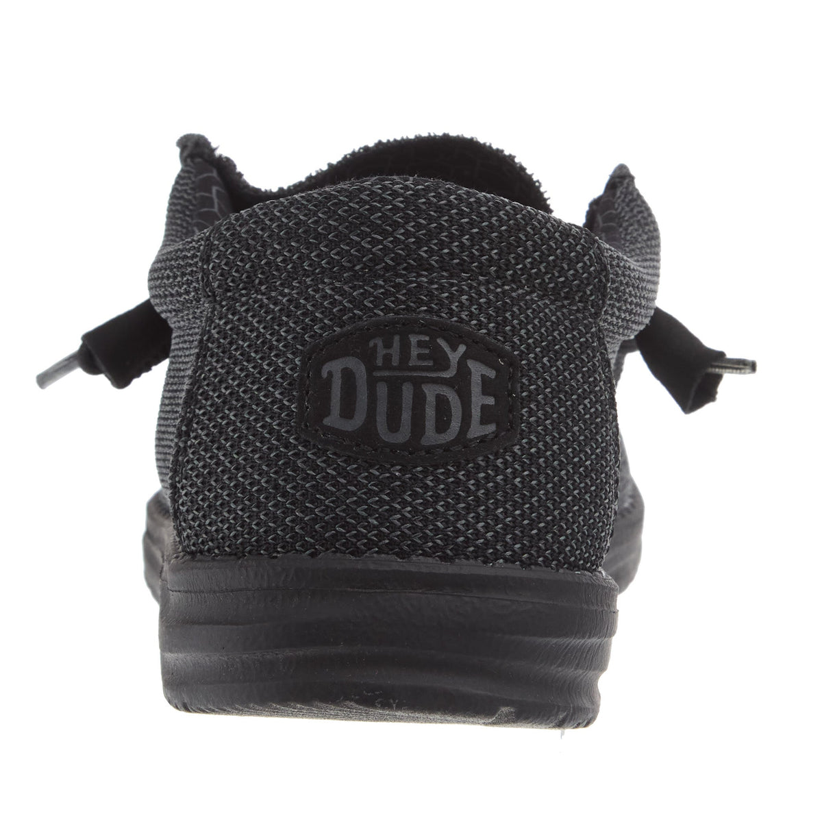 Hey Dude Mens Wally Sox Micro Total Black Casual Shoe