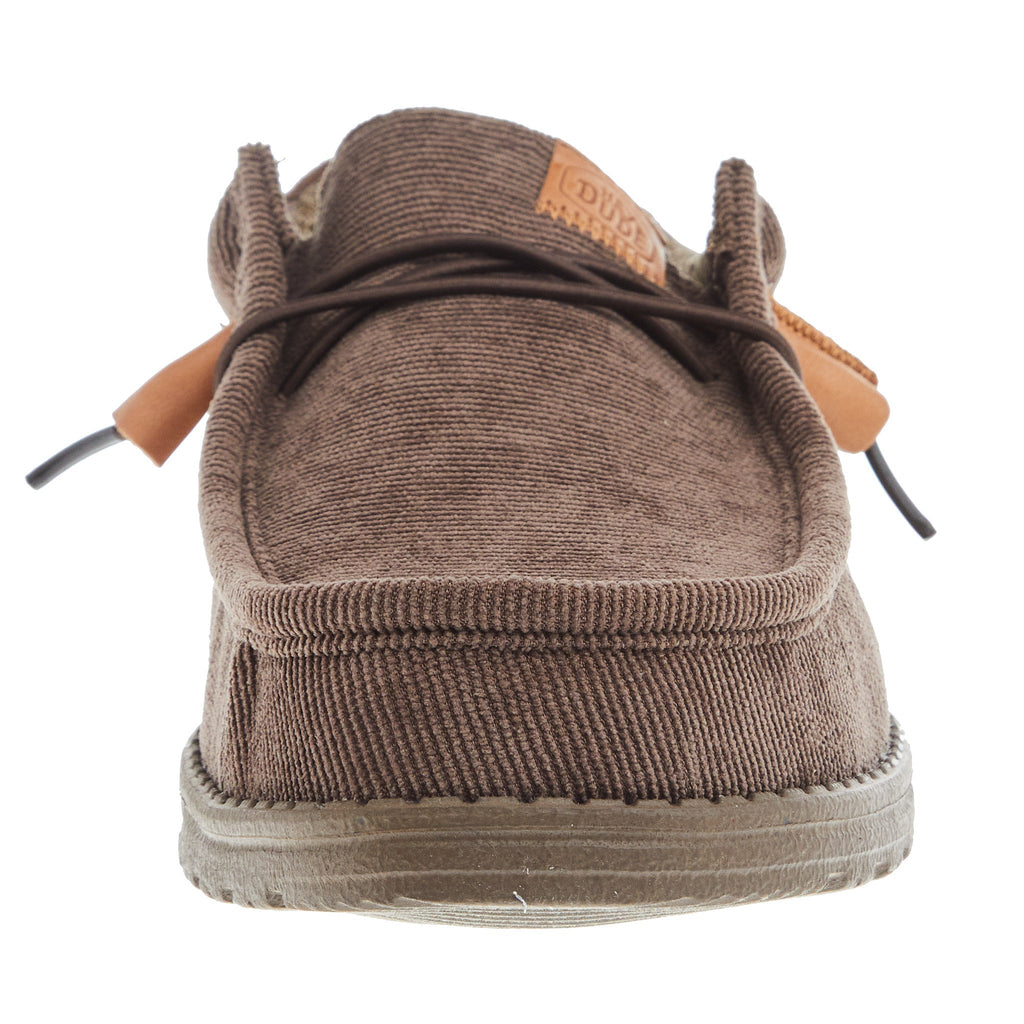 Hey Dude Men's Wally Corduroy Chocolate Casual Shoe