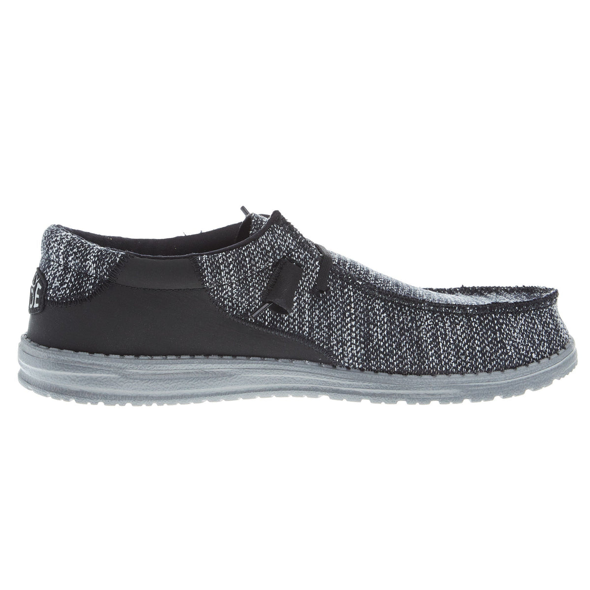 Hey Dude Men's Wally Stitch Flecked Woven Black Casual Shoe