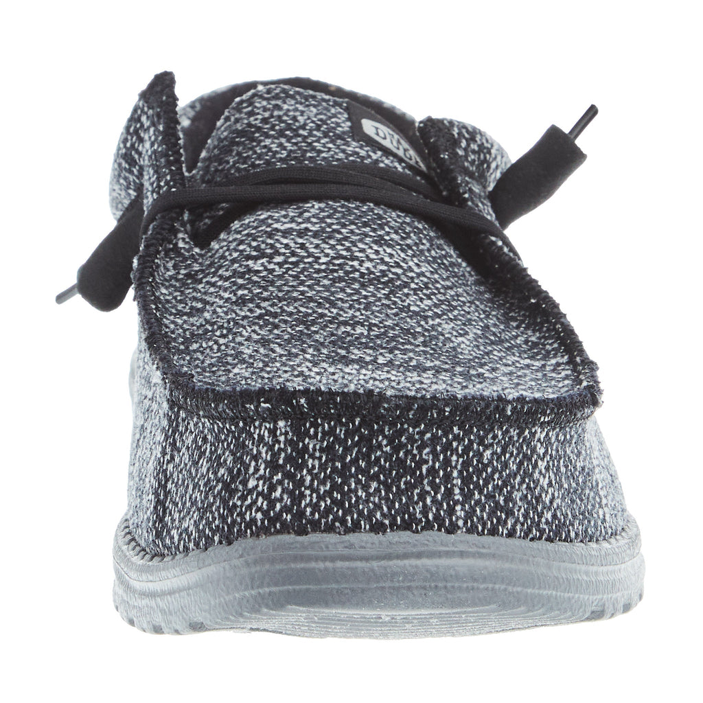 Hey Dude Men's Wally Stitch Flecked Woven Black Casual Shoe