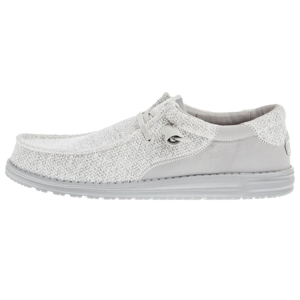 Hey Dude Men's Wally Stitch Flecked Woven Grey Casual Shoe