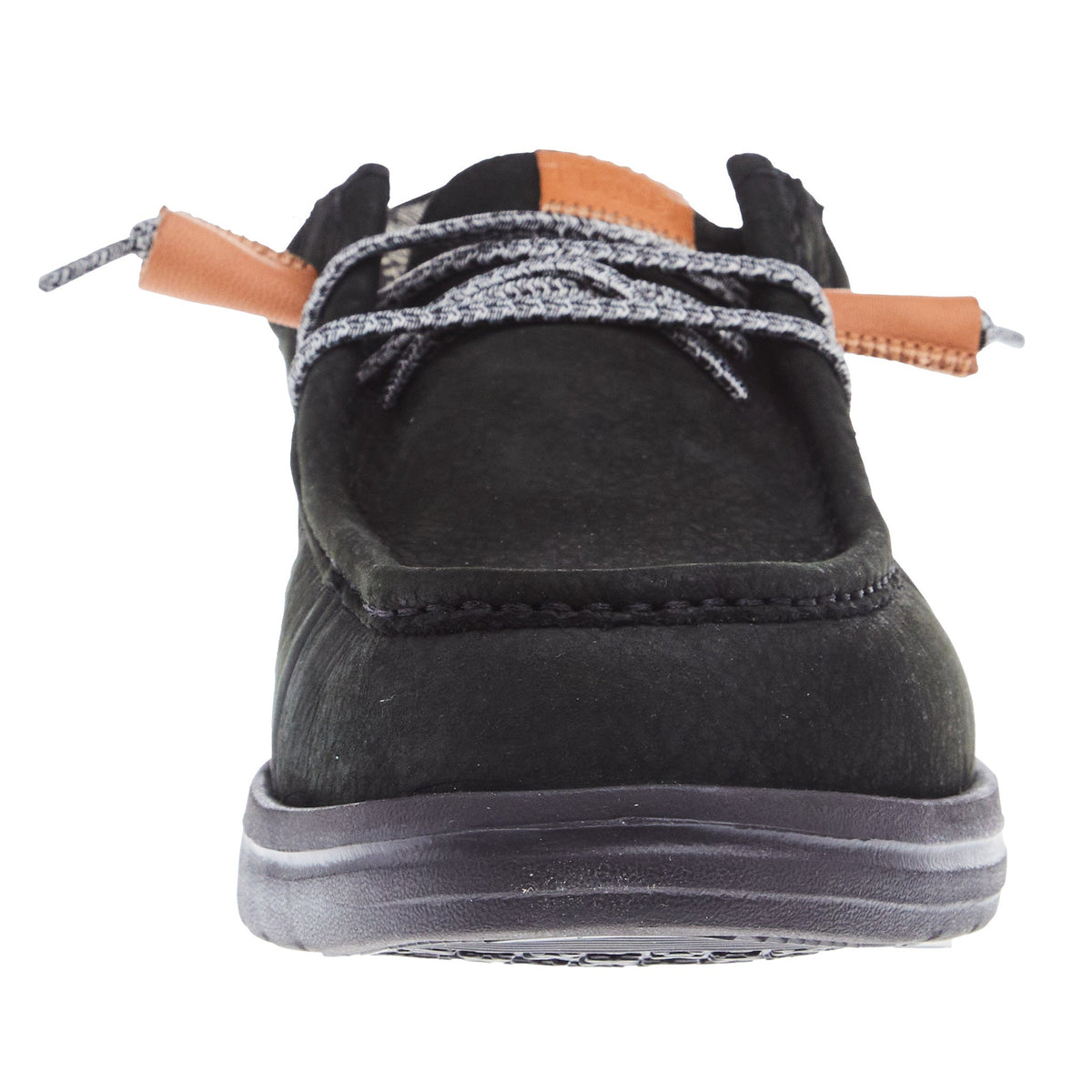 Hey Dude Mens Wally Black Grip Craft Leather Casual Shoe