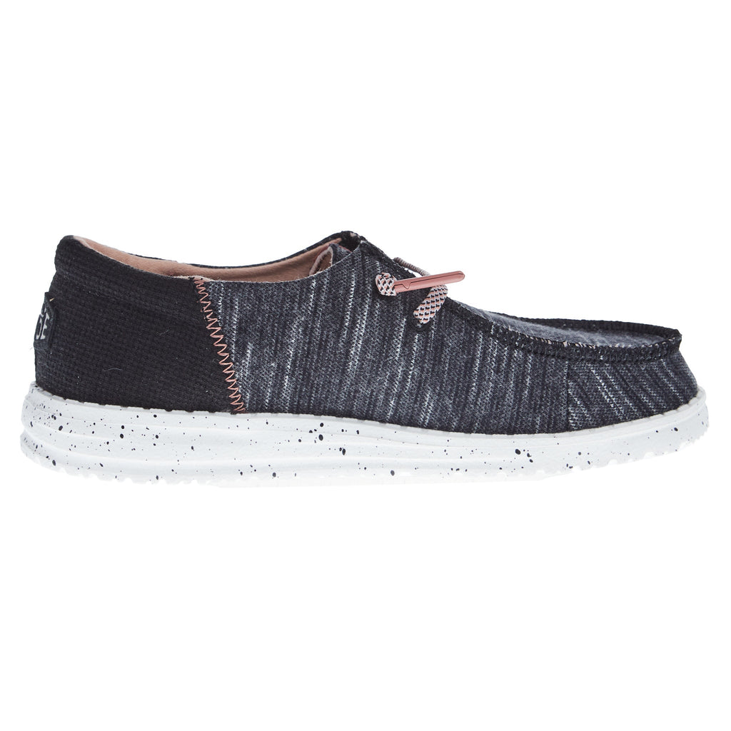 Hey Dude Youth Wendy Jersey Black Casual Shoe