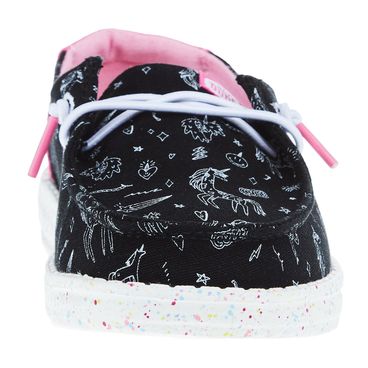 Hey Dude Youth Wendy Unicorn Black Casual Shoe