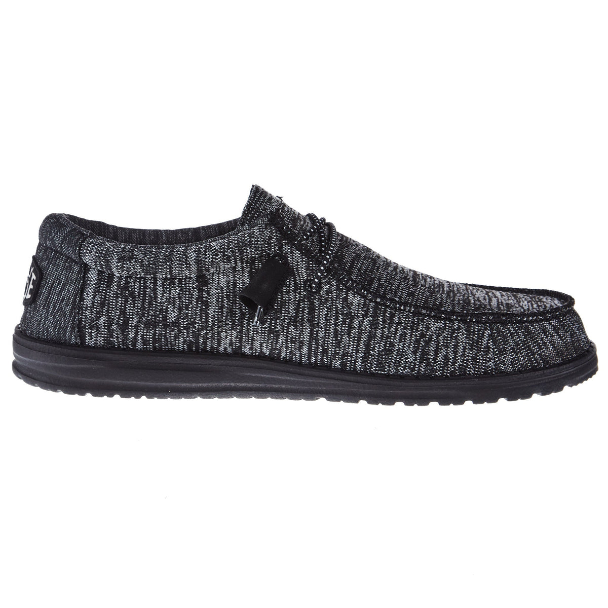 Hey Dude Mens Black/Black Wally Sport Knit Casual