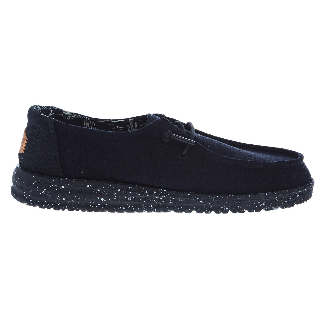 Hey Dude Youth Wendy Washed Canvas Black Casual Shoe