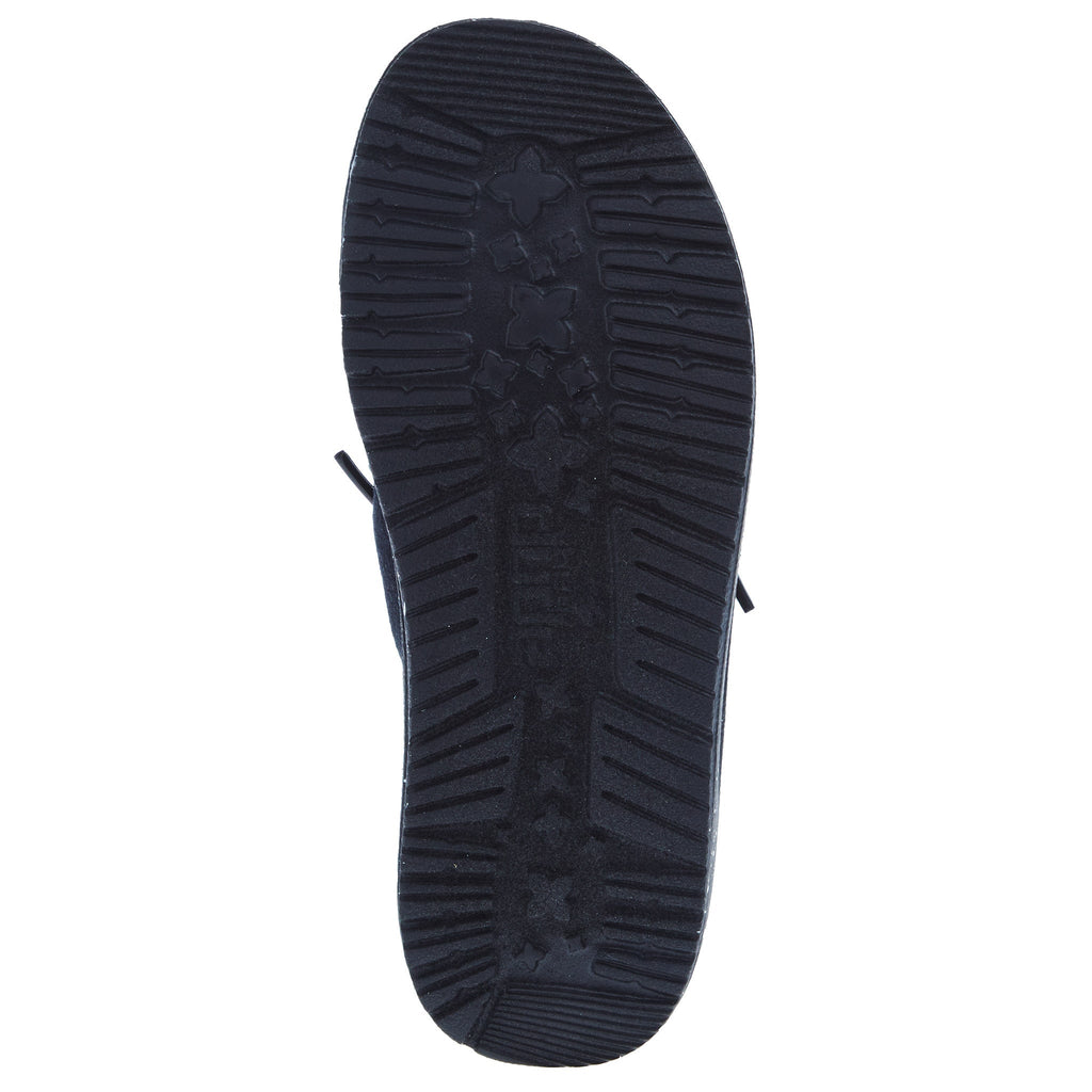Hey Dude Youth Wendy Washed Canvas Black Casual Shoe