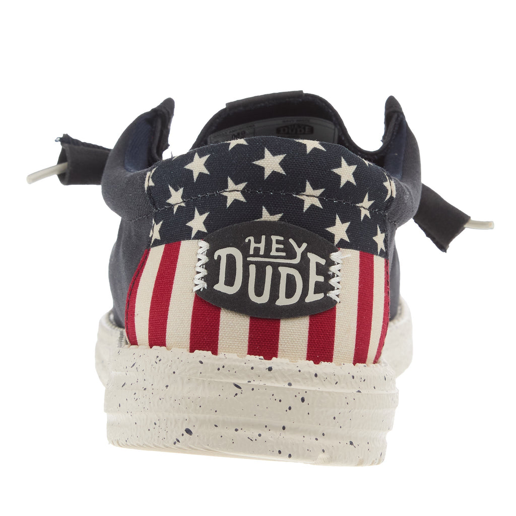 Hey Dude Mens Wally Americana White Casual Shoe