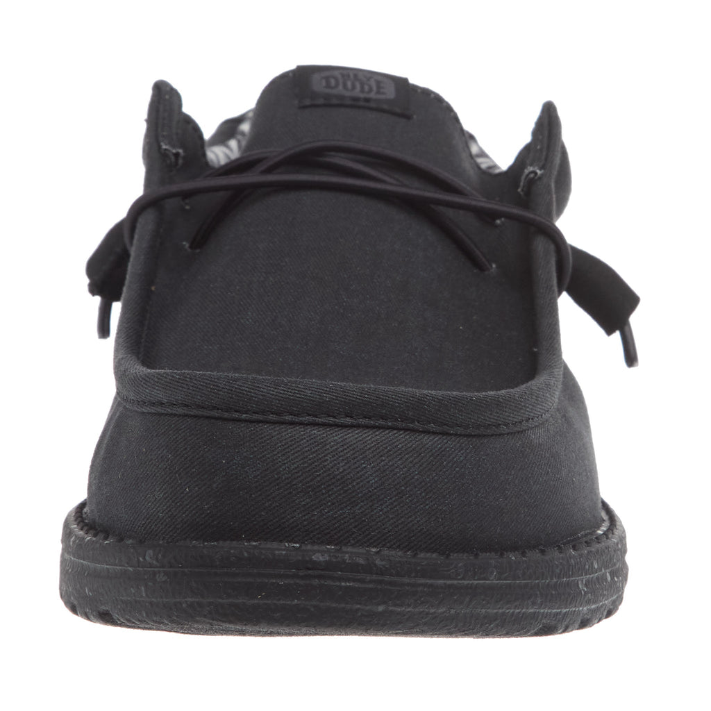 Hey Dude Men's Wally Canvas Black On Black Casual Shoe