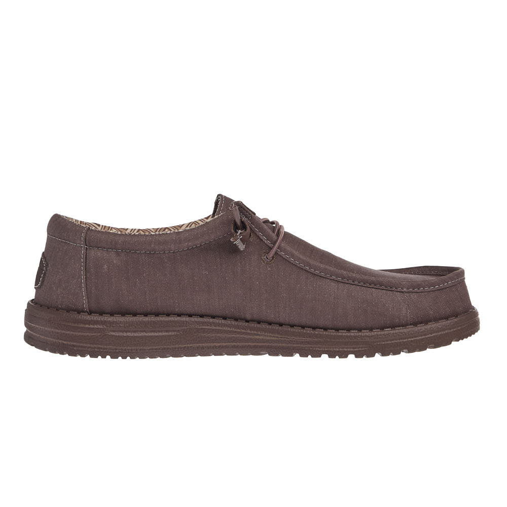 Hey Dude Men's Wally Taupe Stretch Canvas Casual