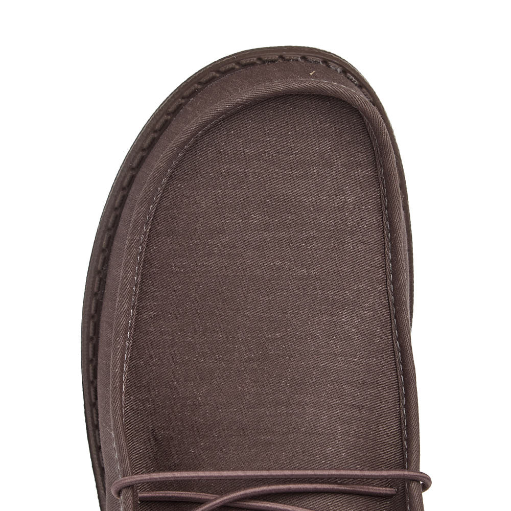 Hey Dude Men's Wally Taupe Stretch Canvas Casual