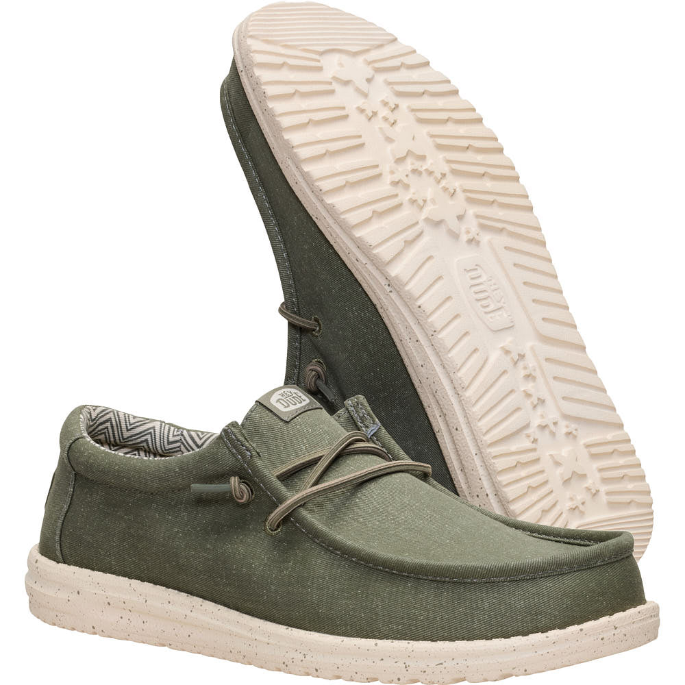 Hey Dude Men's Wally Stretch Canvas Tea Leaf Casual