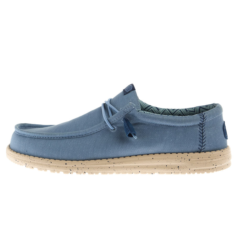 Hey Dude Men's Wally Stretch Canvas Faded Denim Casual Shoe