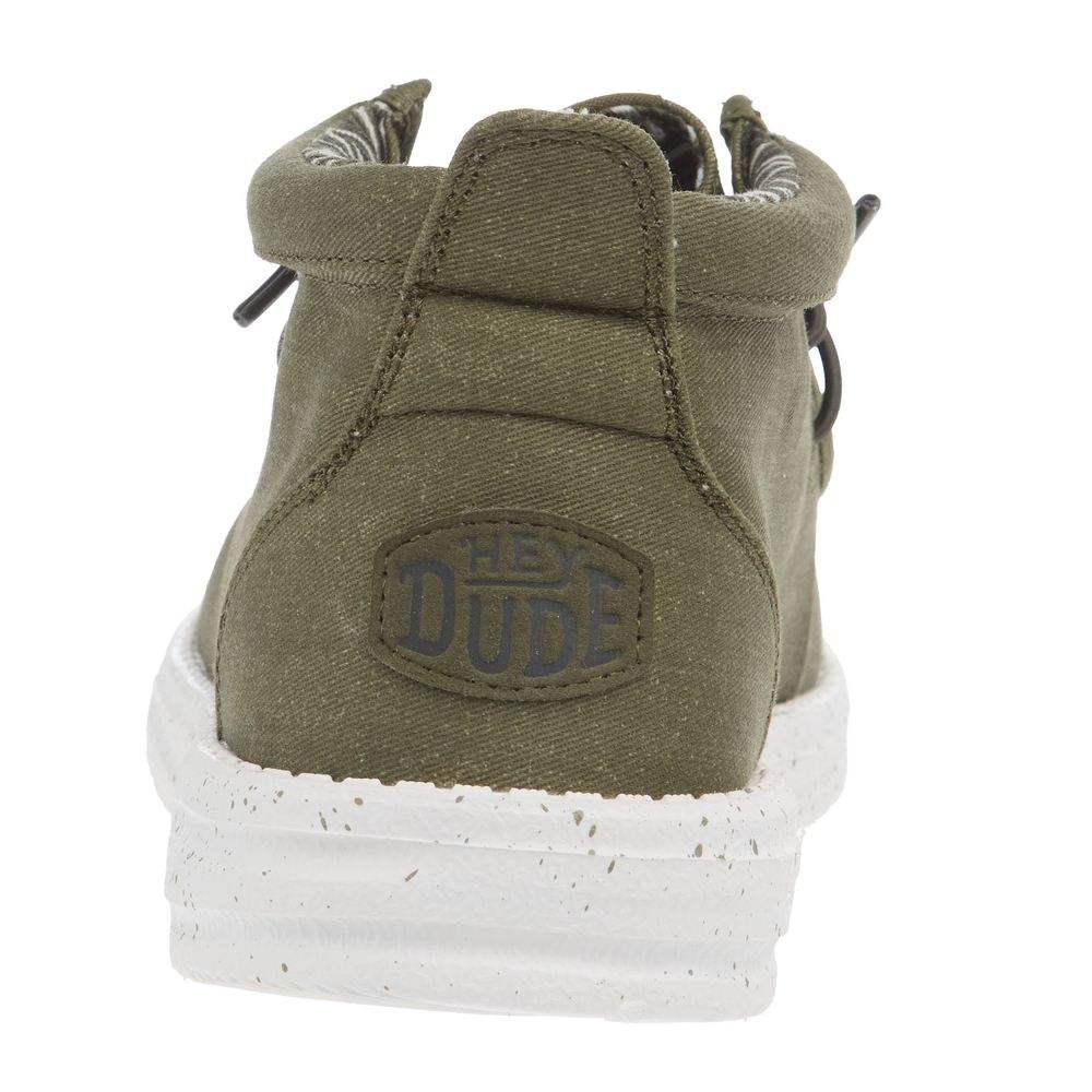 Hey Dude Men's Wally Mid Canvas Olive Casual Shoe