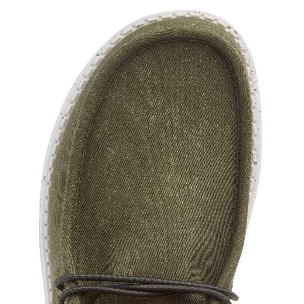 Hey Dude Men's Wally Mid Canvas Olive Casual Shoe