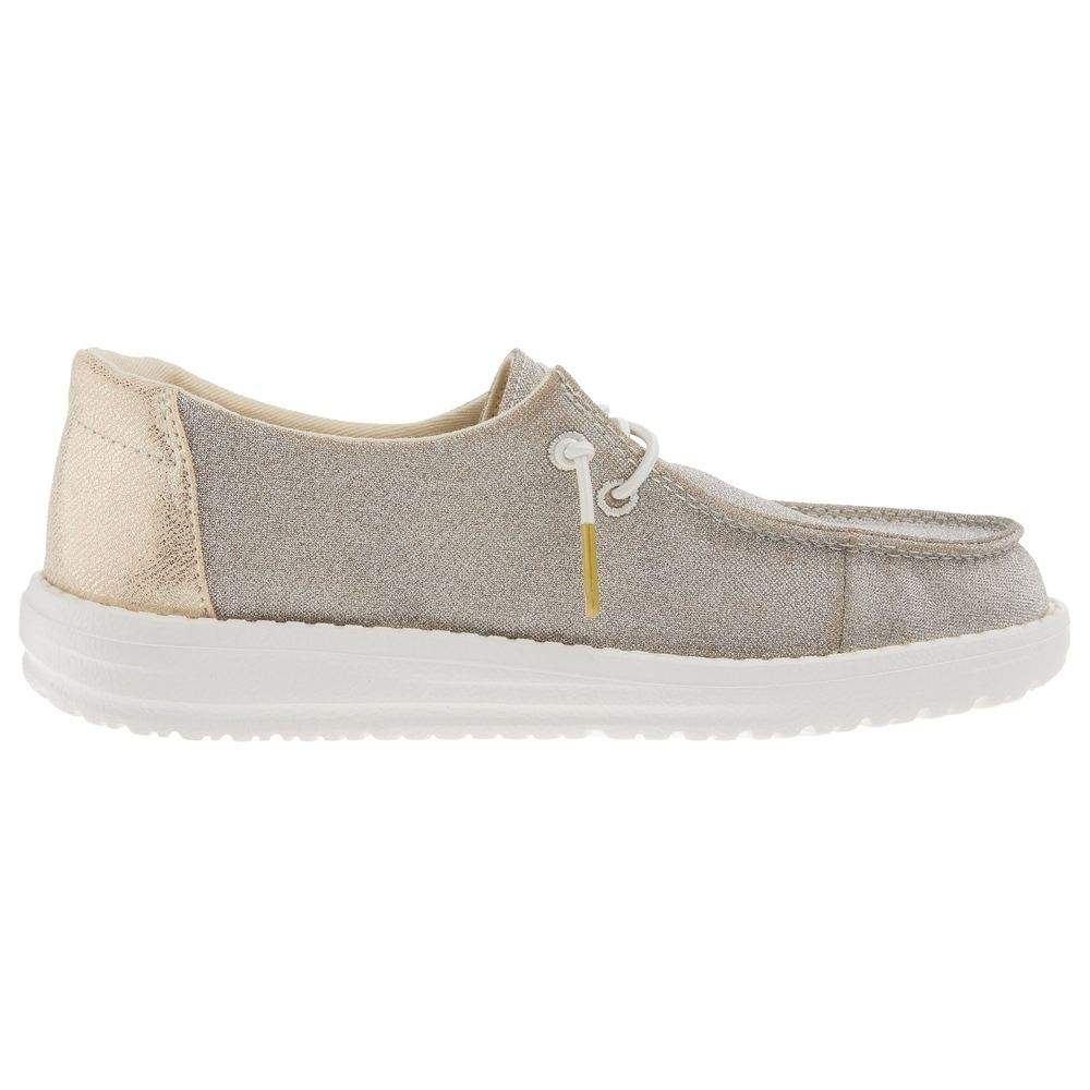 Hey Dude Girls Wendy Metallic Sparkle Gold Casual Shoe