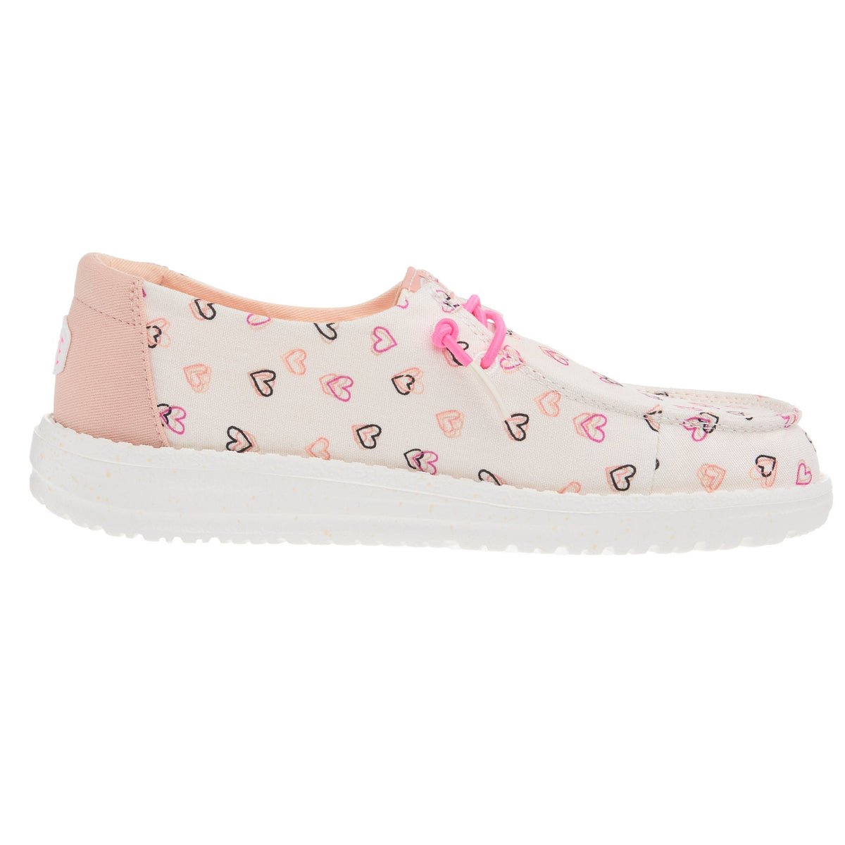 Hey Dude Youth Wendy White and Pink Double Hearts