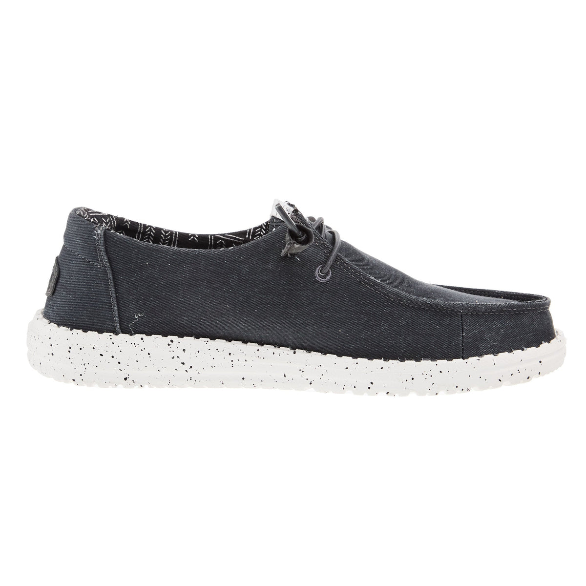 Hey Dude Womens Wendy Black Stretch Canvas Casual Shoe