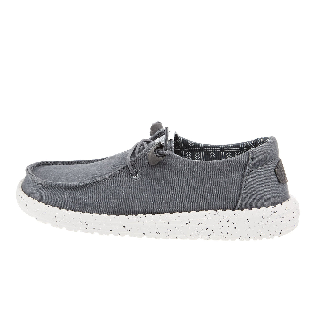 Hey Dude Womens Wendy Dark Grey Stretch Canvas Casual Shoe