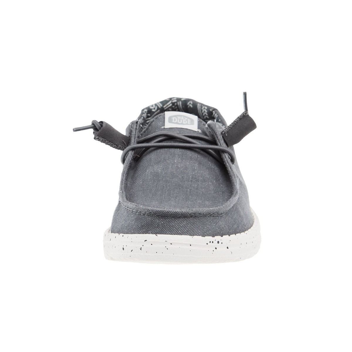 Hey Dude Womens Wendy Dark Grey Stretch Canvas Casual Shoe