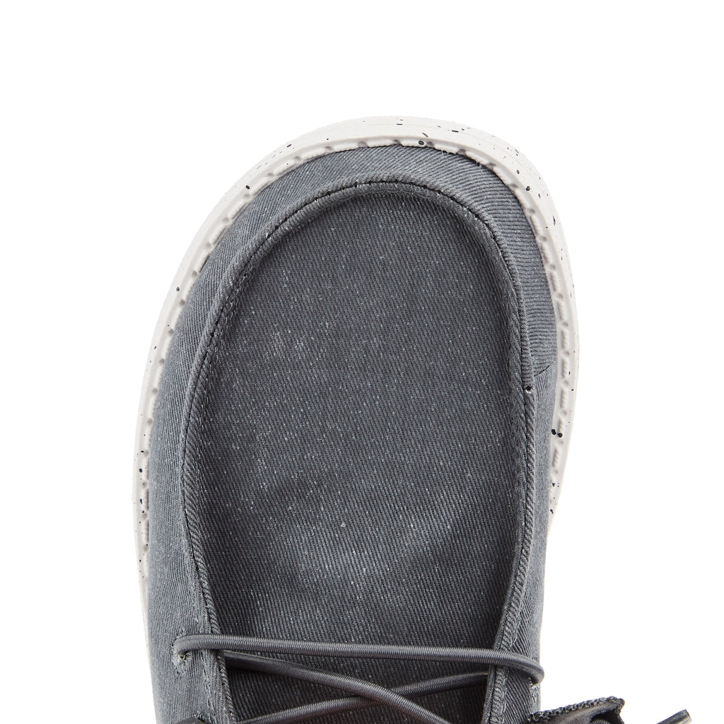 Hey Dude Womens Wendy Dark Grey Stretch Canvas Casual Shoe