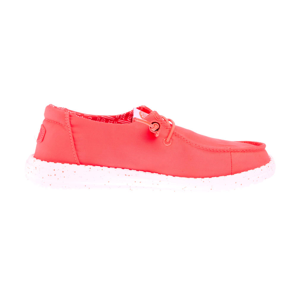 Hey Dude Women`s Wendy Stretch Canvas Fiery Coral Casual