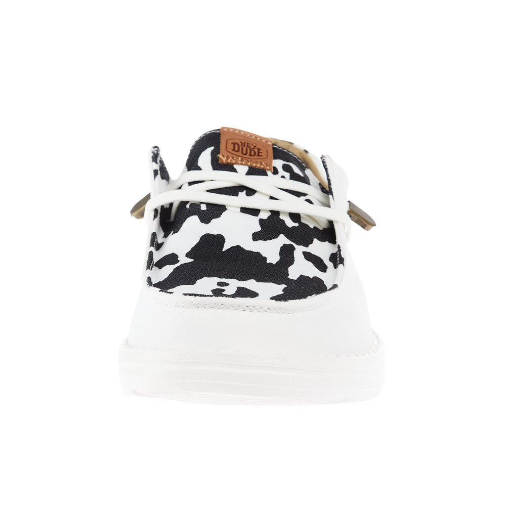 Hey Dude Womens Wendy Animal White Cow Print Casual