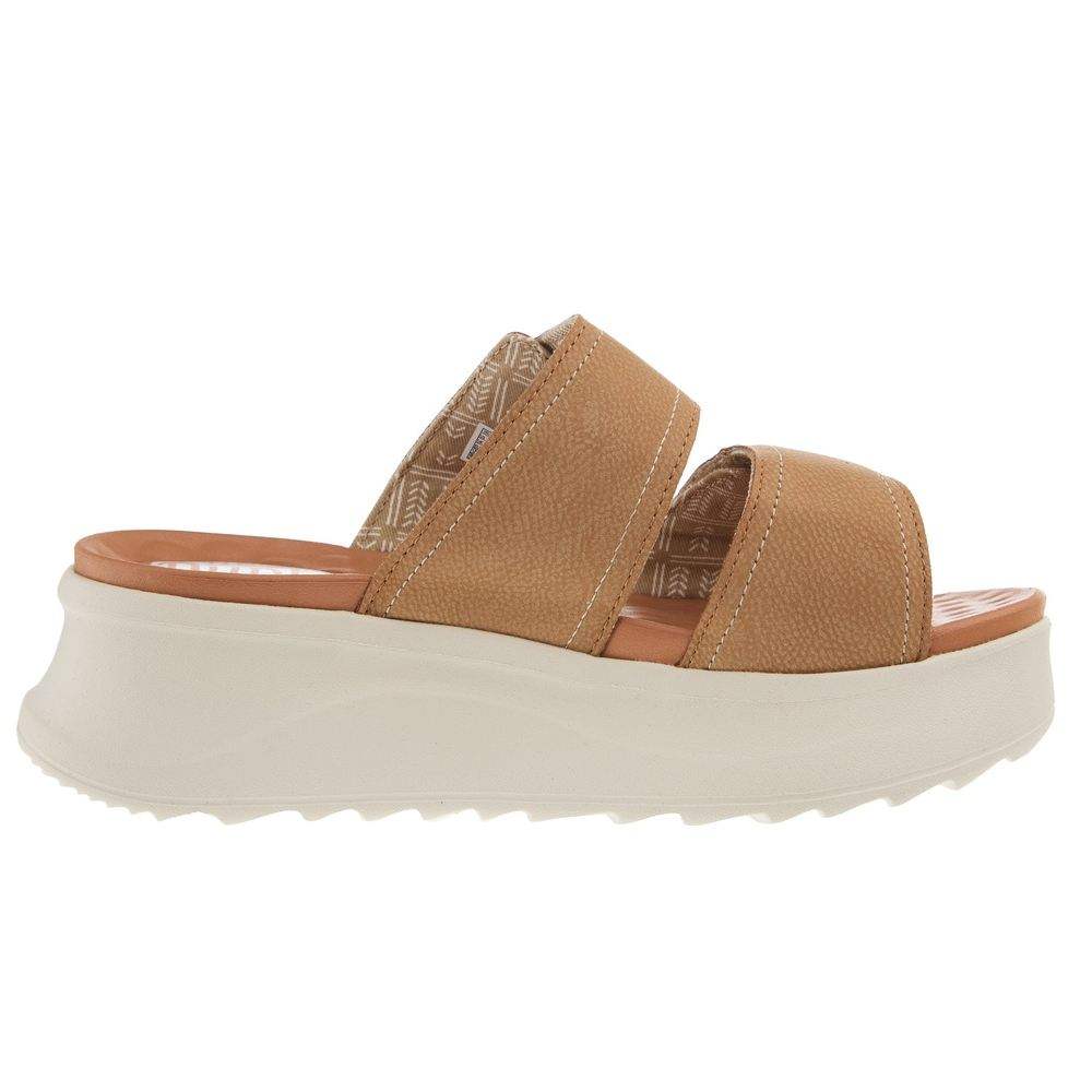 Hey Dude Womens Delray Slide Tan Sandal