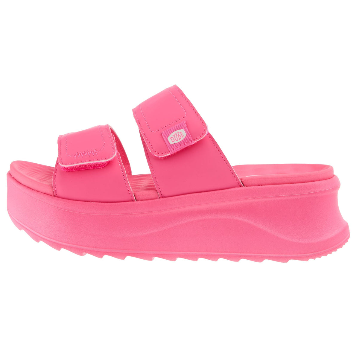 Hey Dude Womens Delray Slide Mono Electric Pink Sandal