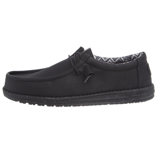 Hey Dude Men's Wally Black on Black Wide Width Casual Shoe