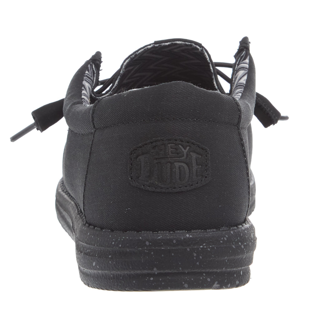 Hey Dude Men's Wally Black on Black Wide Width Casual Shoe