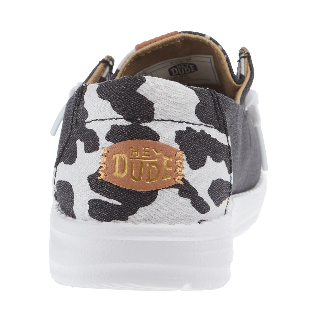 Hey Dude Wendy Animal Black Cow Casual Shoe