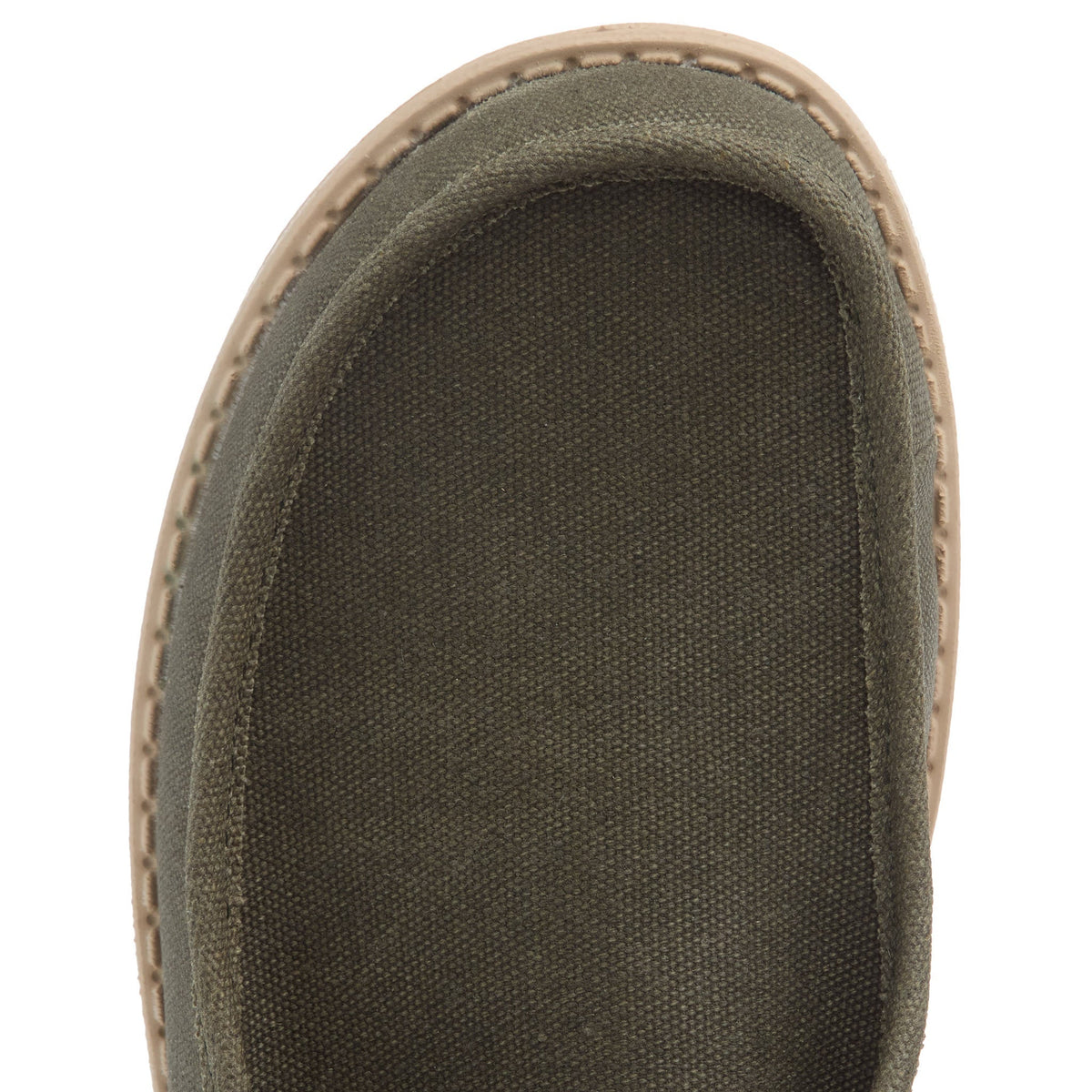 Hey Dude Men`s Wally Waxed Canvas Olive Casual Shoe