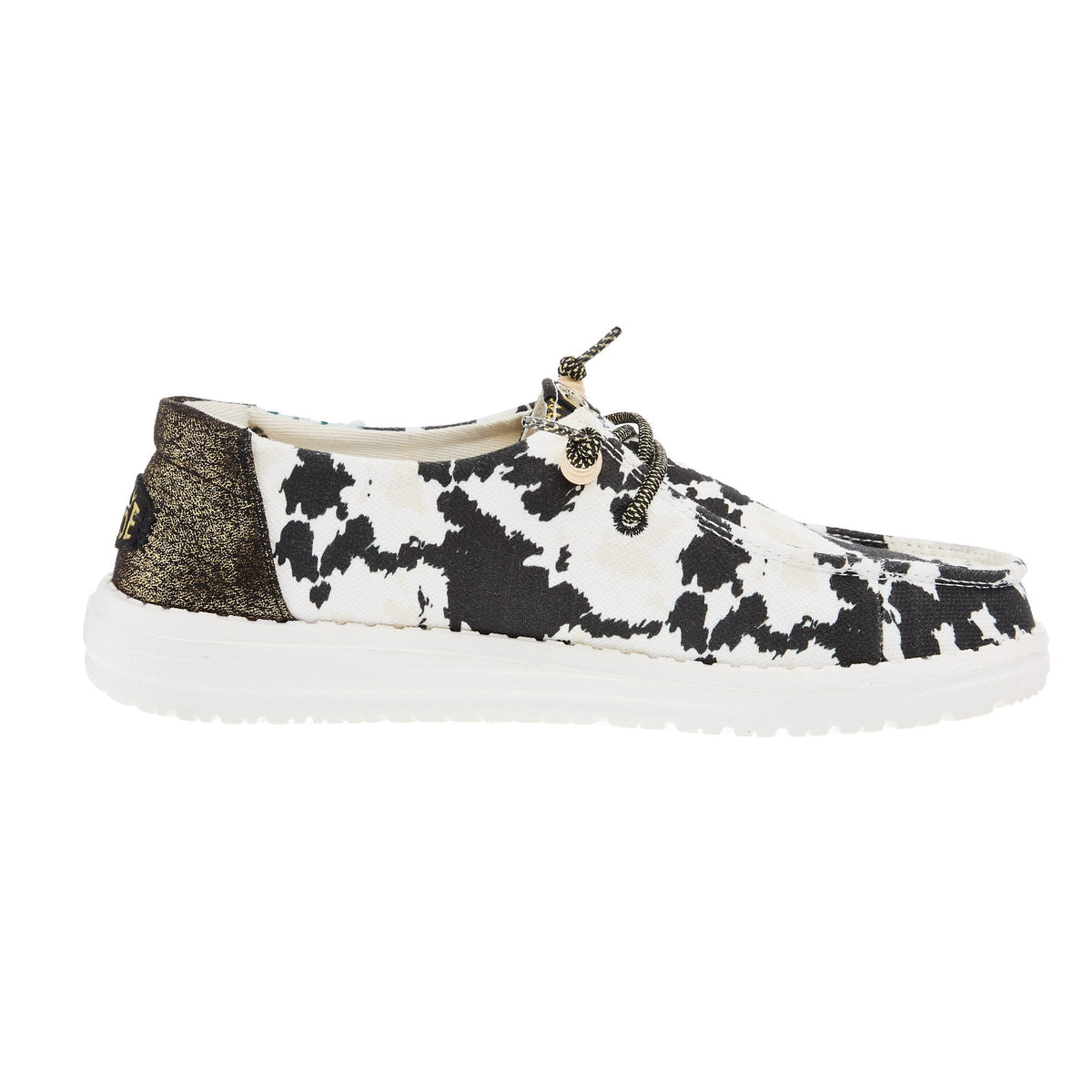 Hey Dude Womens Wendy Disco Cow Print Casual Shoe