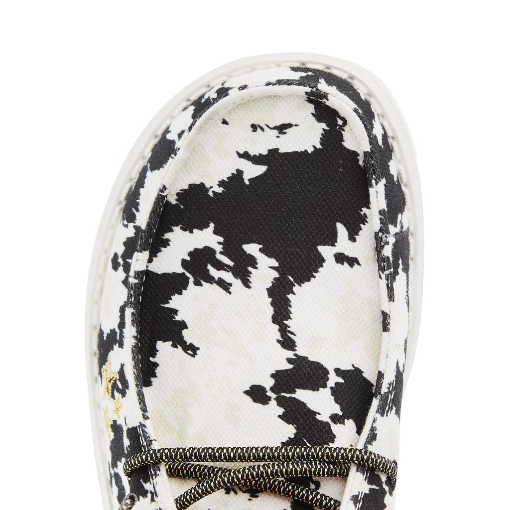 Hey Dude Womens Wendy Disco Cow Print Casual Shoe