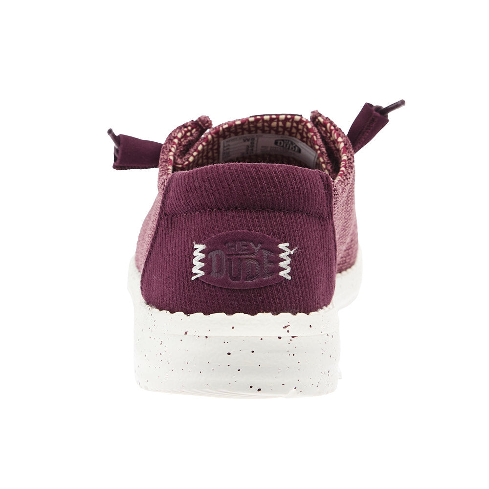 Hey Dude Women`s Burgundy Wendy Stretch Sox Casual