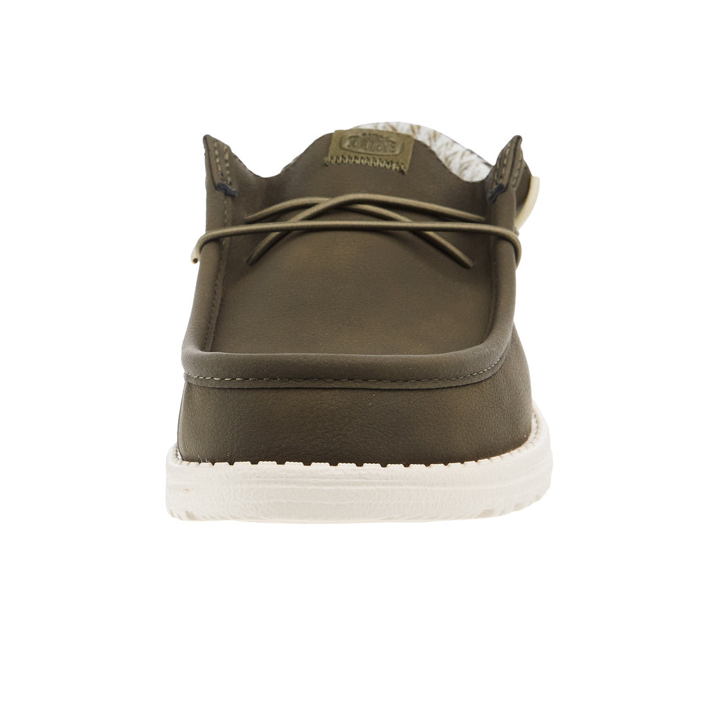 Hey Dude Mens Wally Classic Olive Casual Shoe