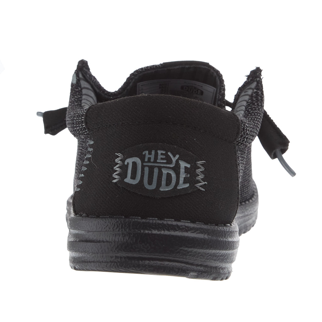 Hey Dude Mens Black Wally Stretch Mesh Casual Shoe