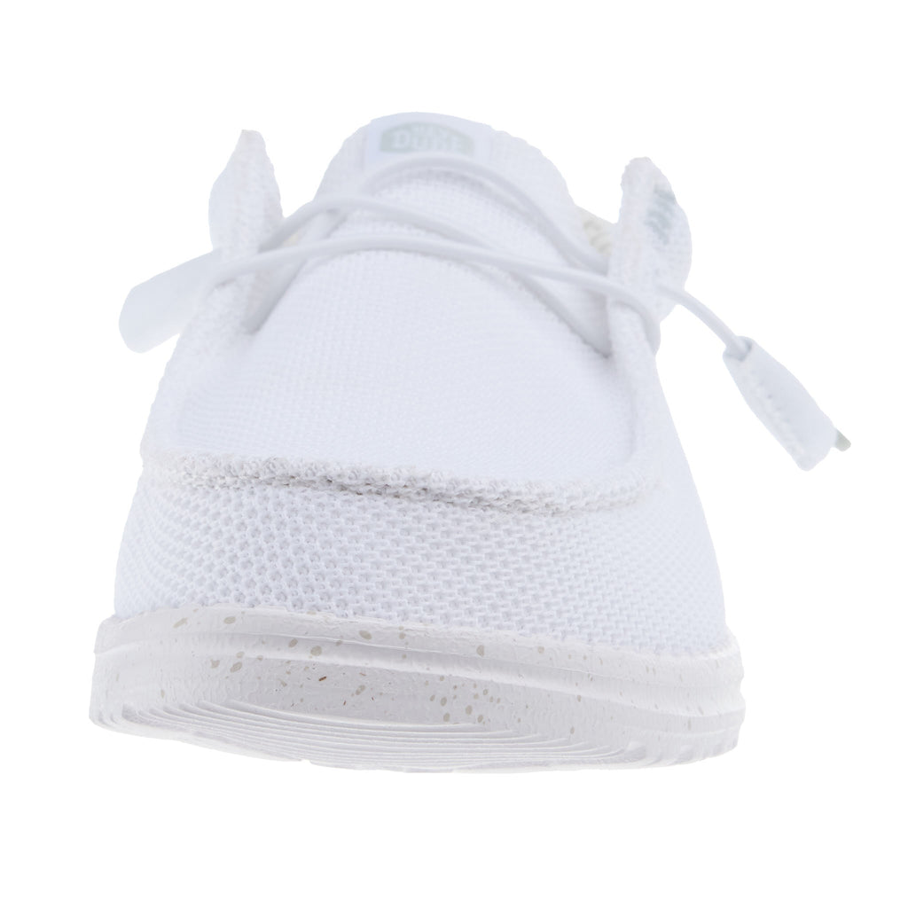 Hey Dude Mens White Wally Stretch Mesh Casual Shoe