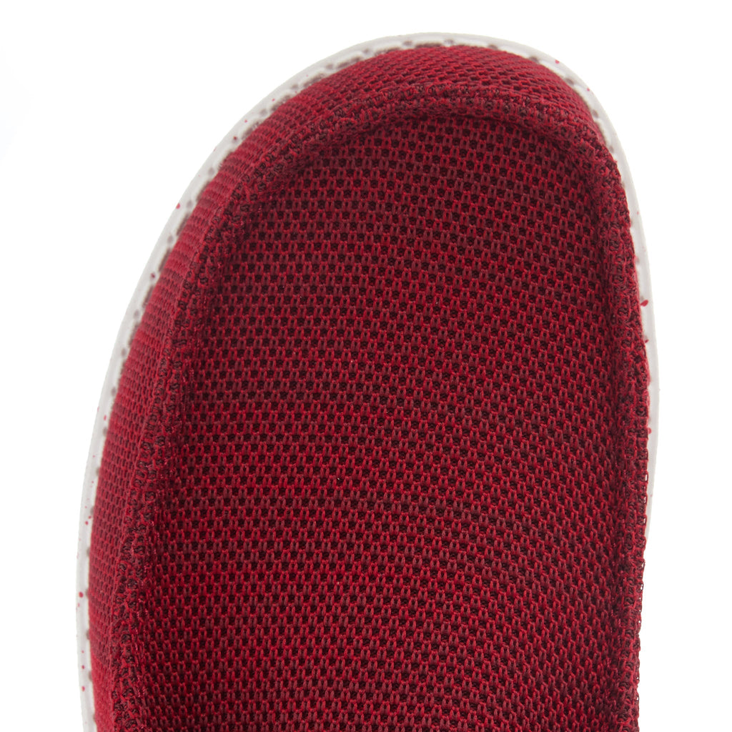 Hey Dude Mens Red Wally Stretch Mesh Casual Shoe